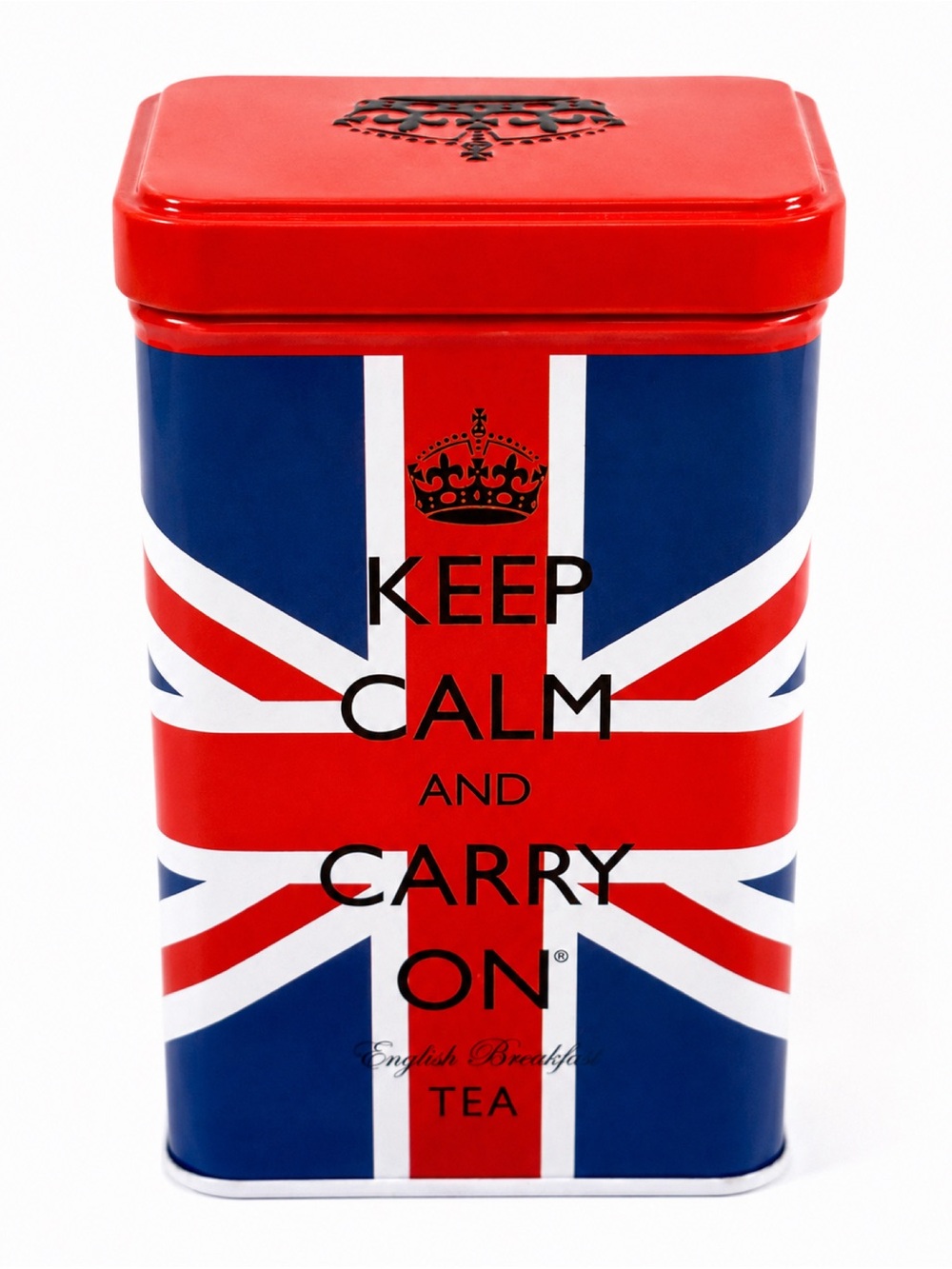 Keep Calm Carry On Union Jack English Breakfast Tea Tin British UK Decor KCUJ24